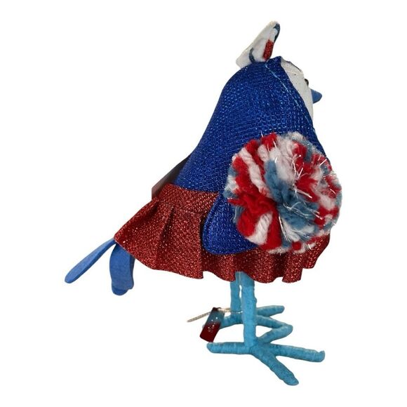 Patriotic Cheerleader Bird Figurine - Picture 2 of 4
